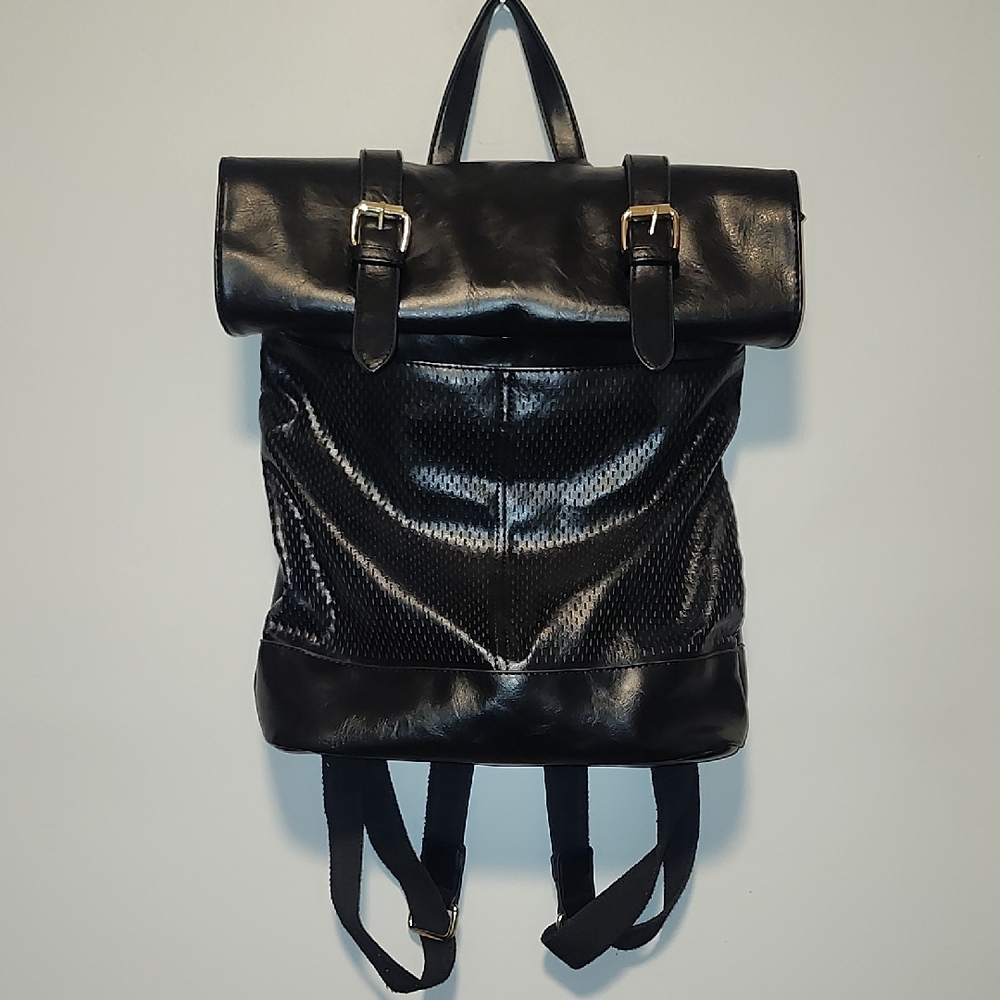 Unbranded Soft Buttery Leather Black Womens Backpack Multiple Pockets Utility
